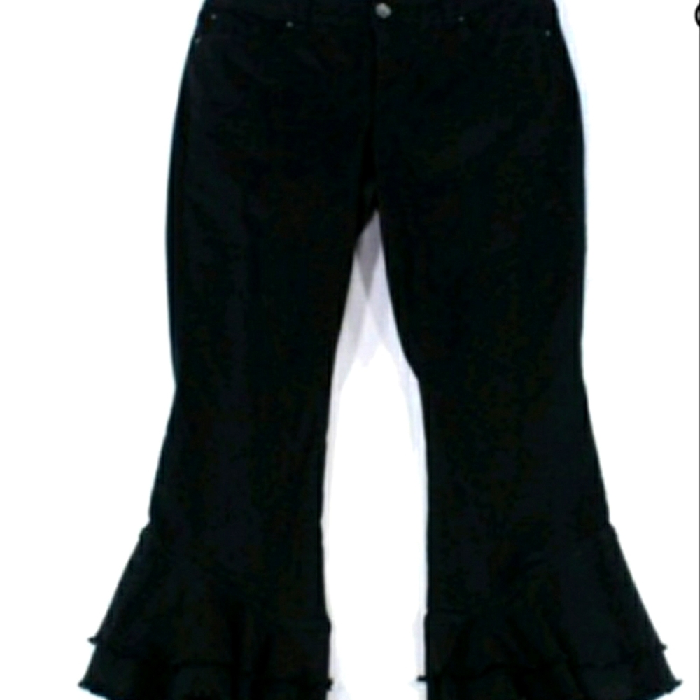 NWT Womans stretch double flared leg jeans